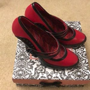 Bordello Red and Black Heels